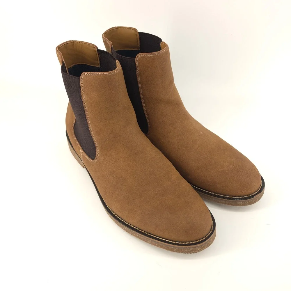 Dockers Mens Novi Chelsea Boot Vegan Leather Tan Brown Size 12M NWOB